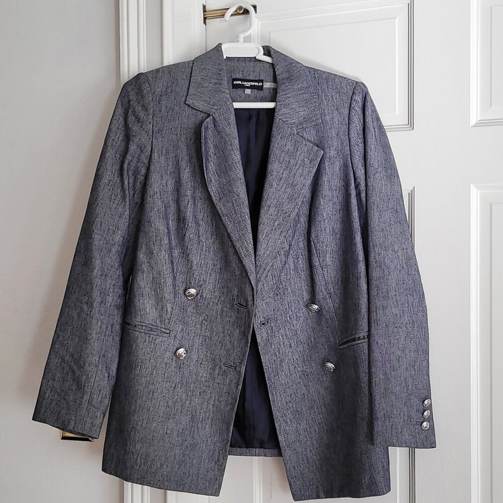 Karl Lagerfeld Blue Oversized Jacket